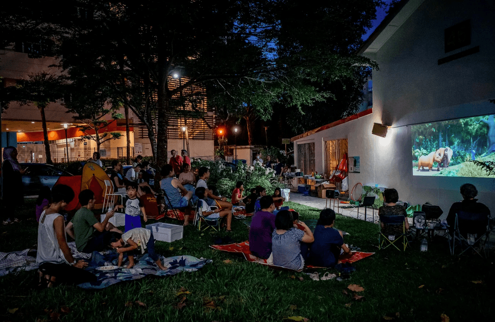 Building a community, beginning with a movie on the grassy lawn, a throwback to old days. Credit: Genesis Architects and Queenstown Kakis